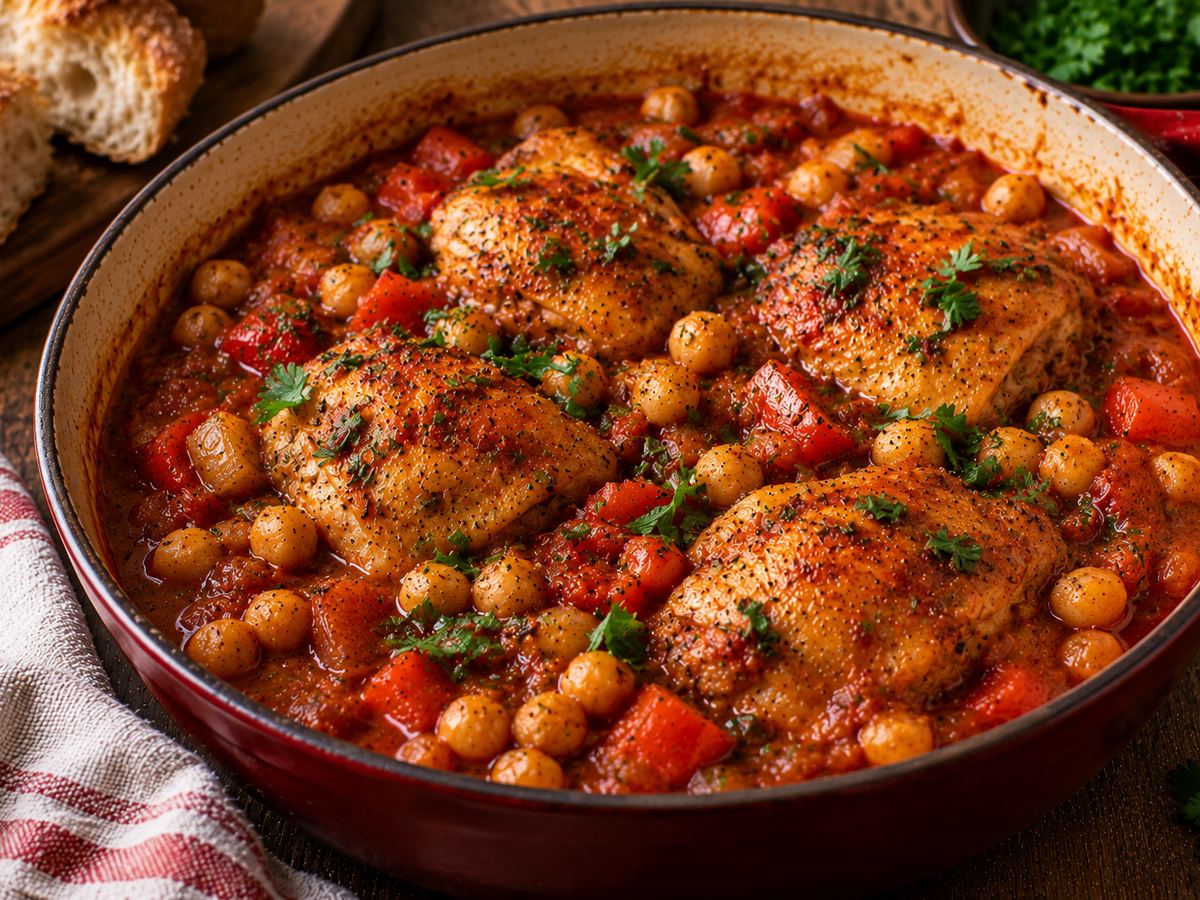 Chicken & chickpea paprika stew