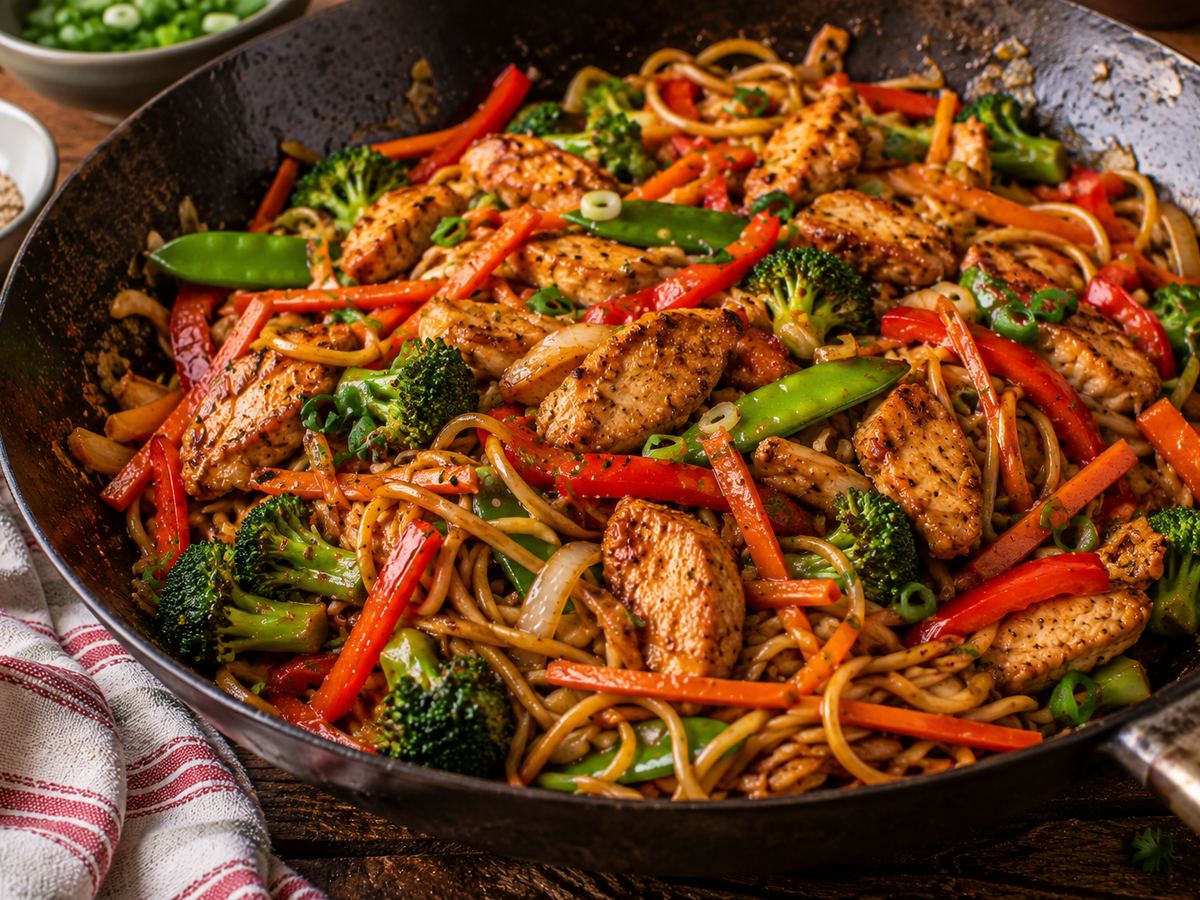Chicken stir-fry noodles