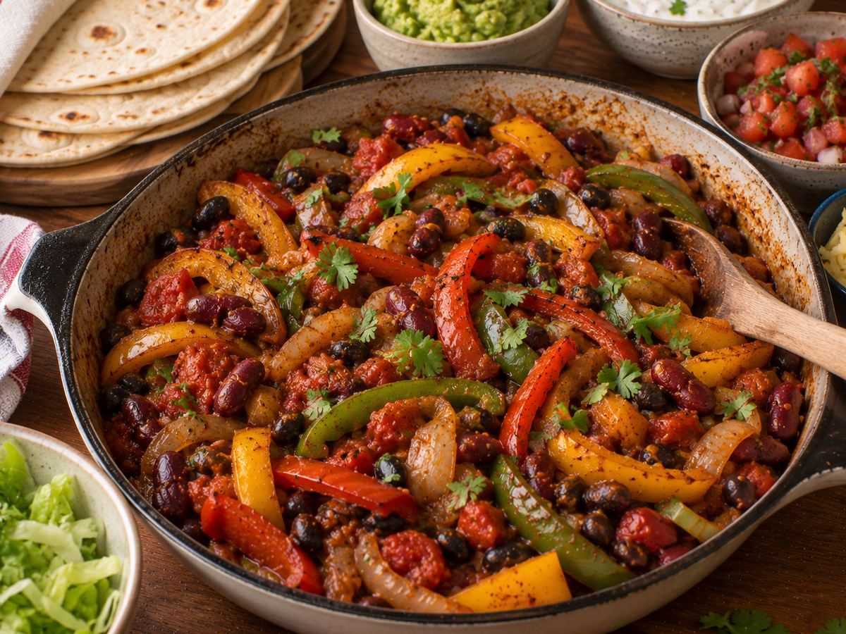 Veggie bean fajitas