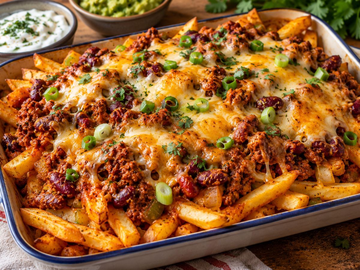 Turkey chilli cheese fries