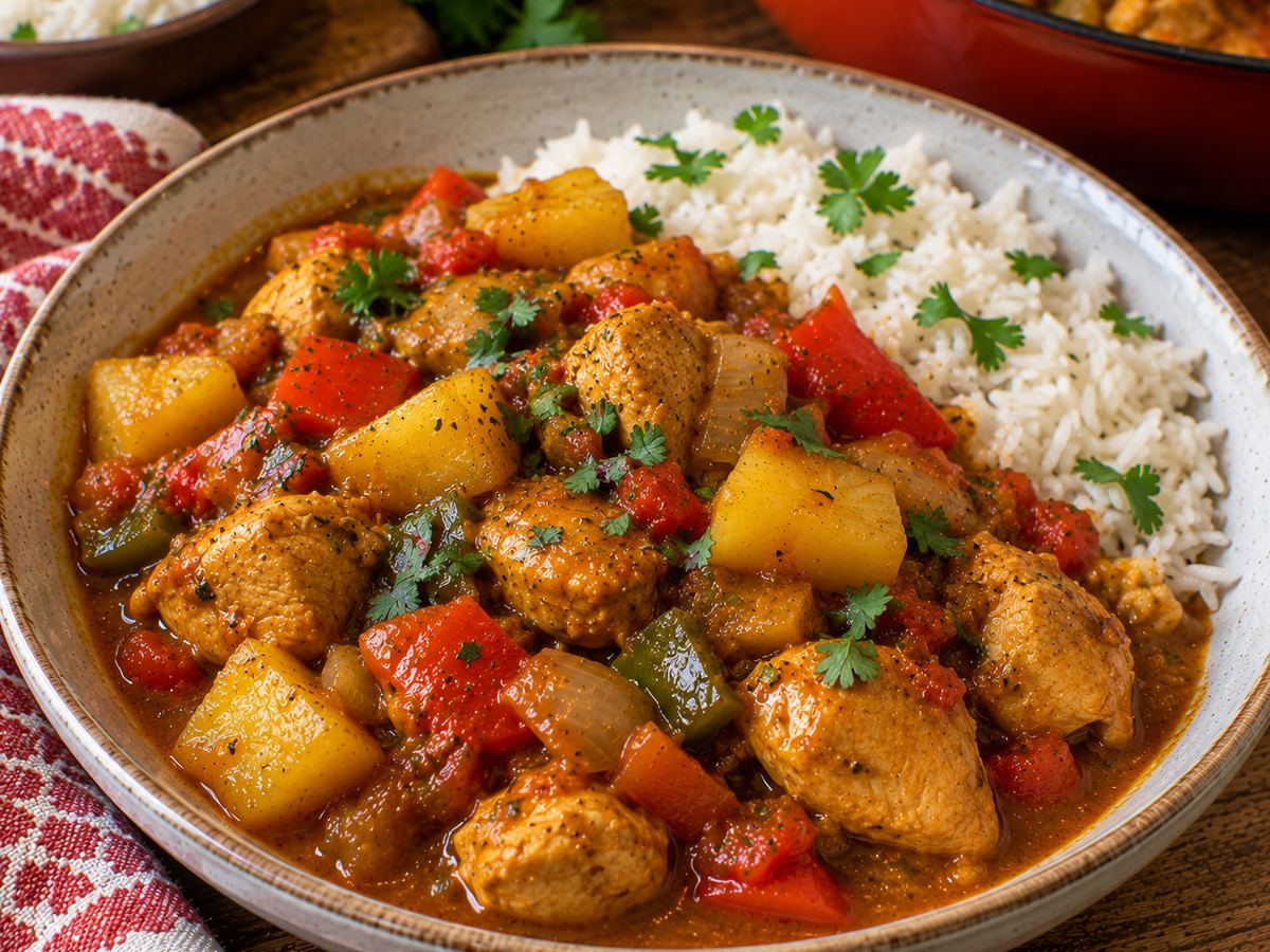 Caribbean-style chicken & pineapple curry