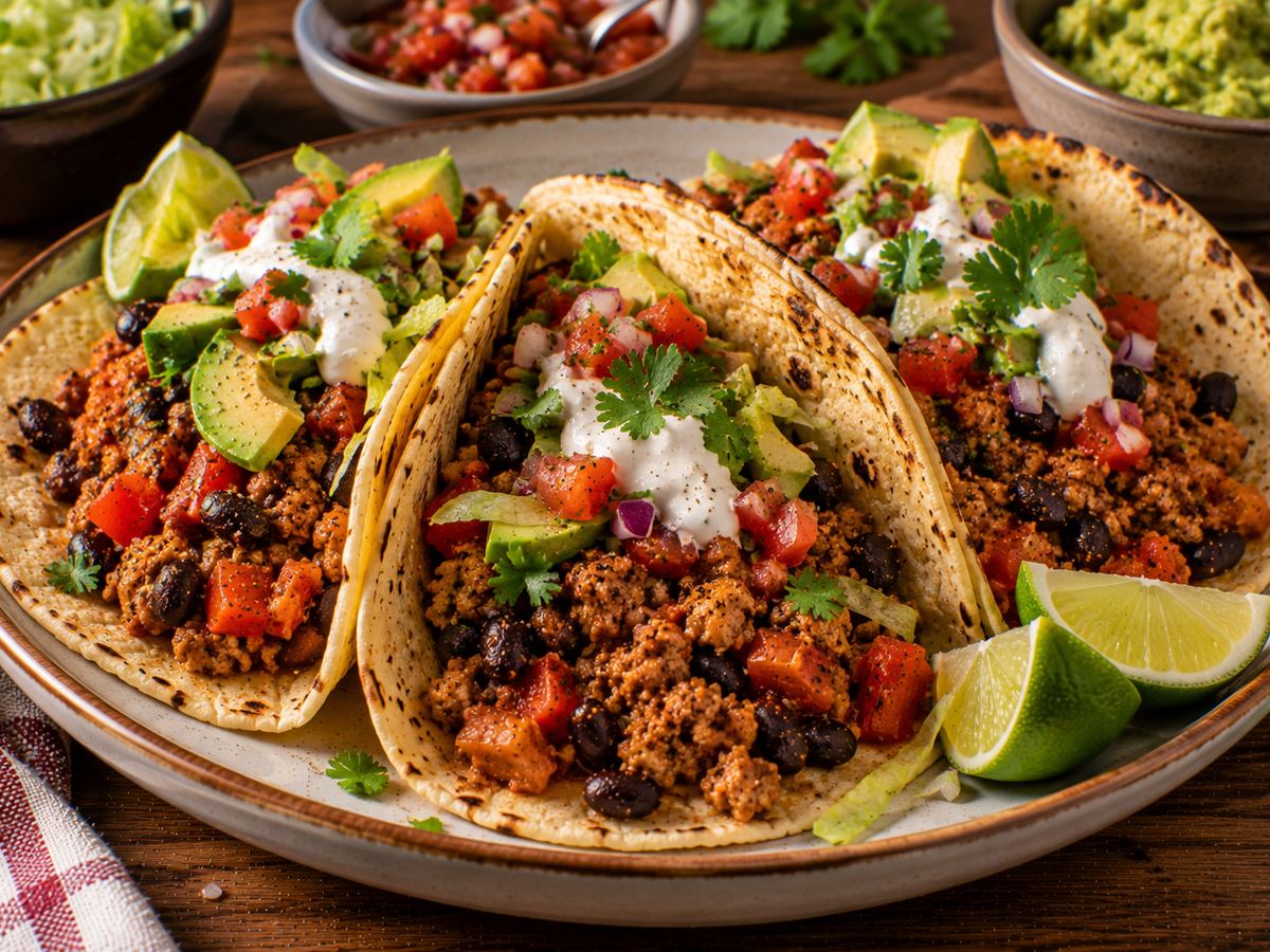 Turkey & black bean tacos