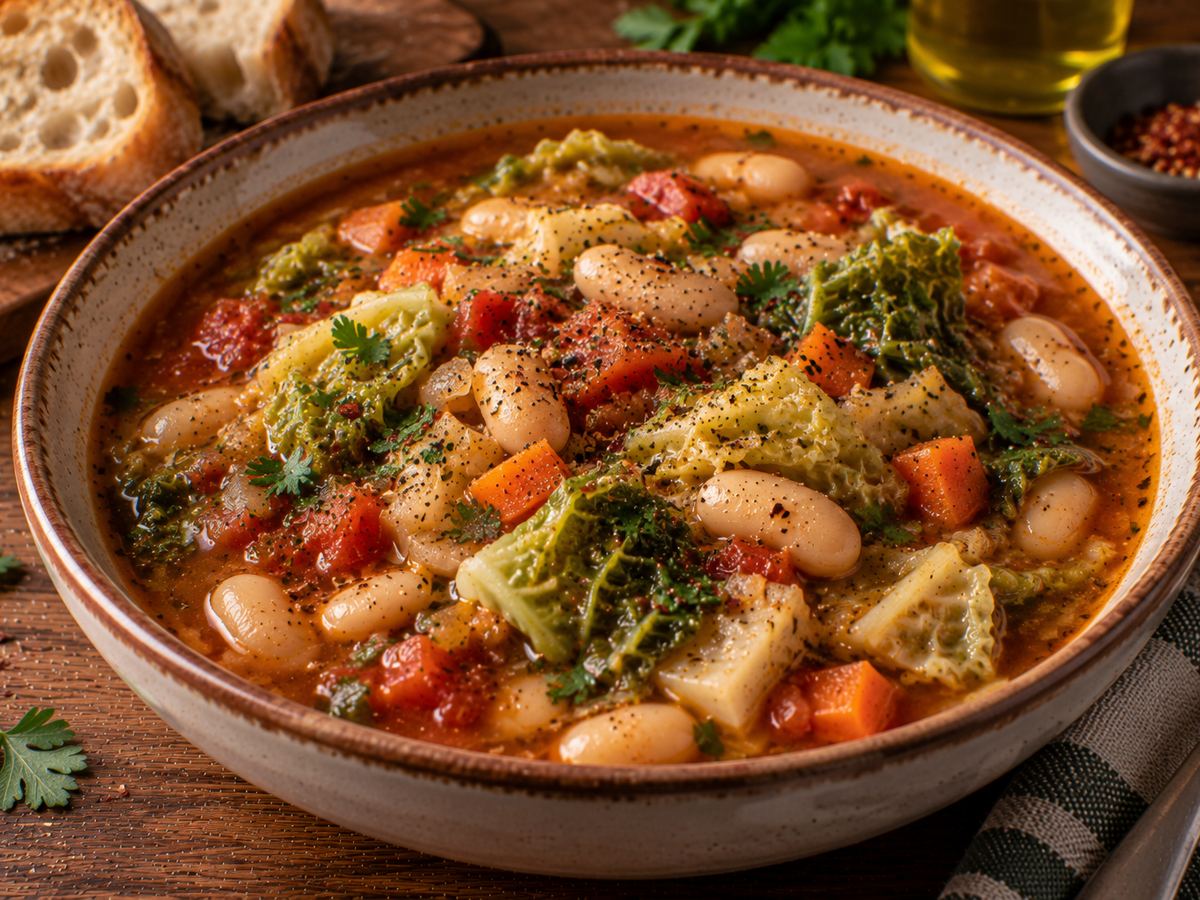 Tuscan bean & cabbage soup