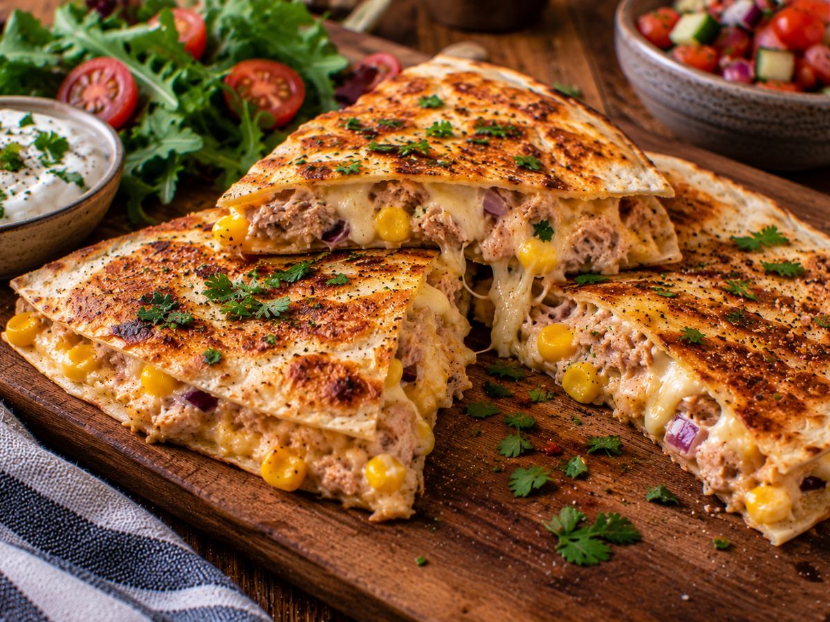 Tuna melt quesadillas