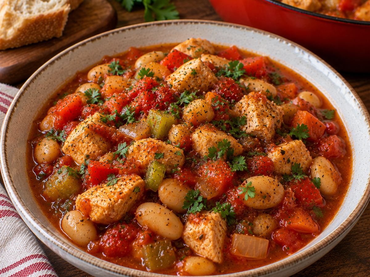 Turkey, tomato & butter bean stew