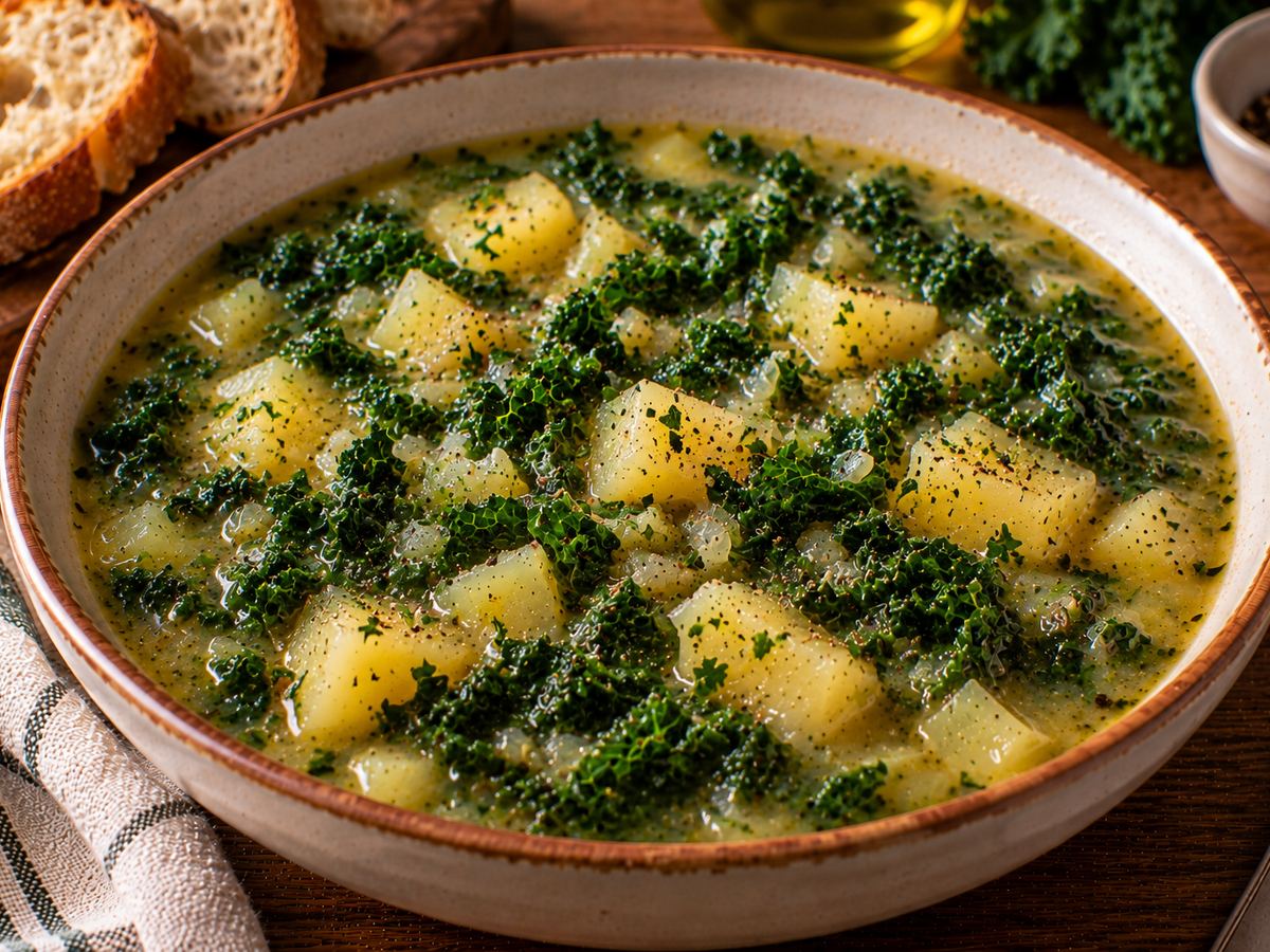 Potato & kale soup (caldo verde-style)