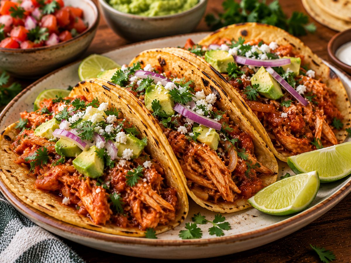 Chicken tinga tacos