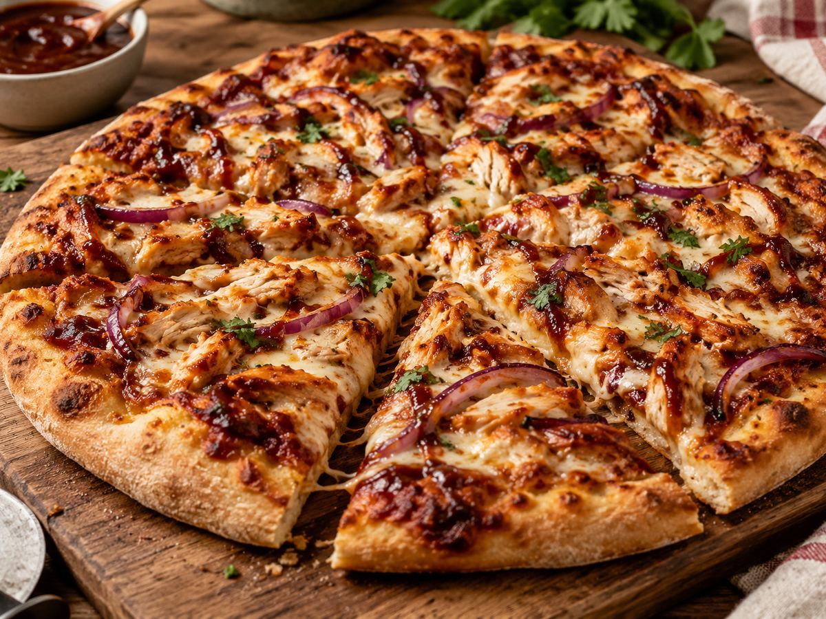 BBQ chicken pizza