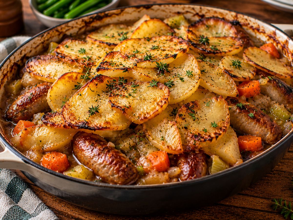 Sausage & vegetable hotpot