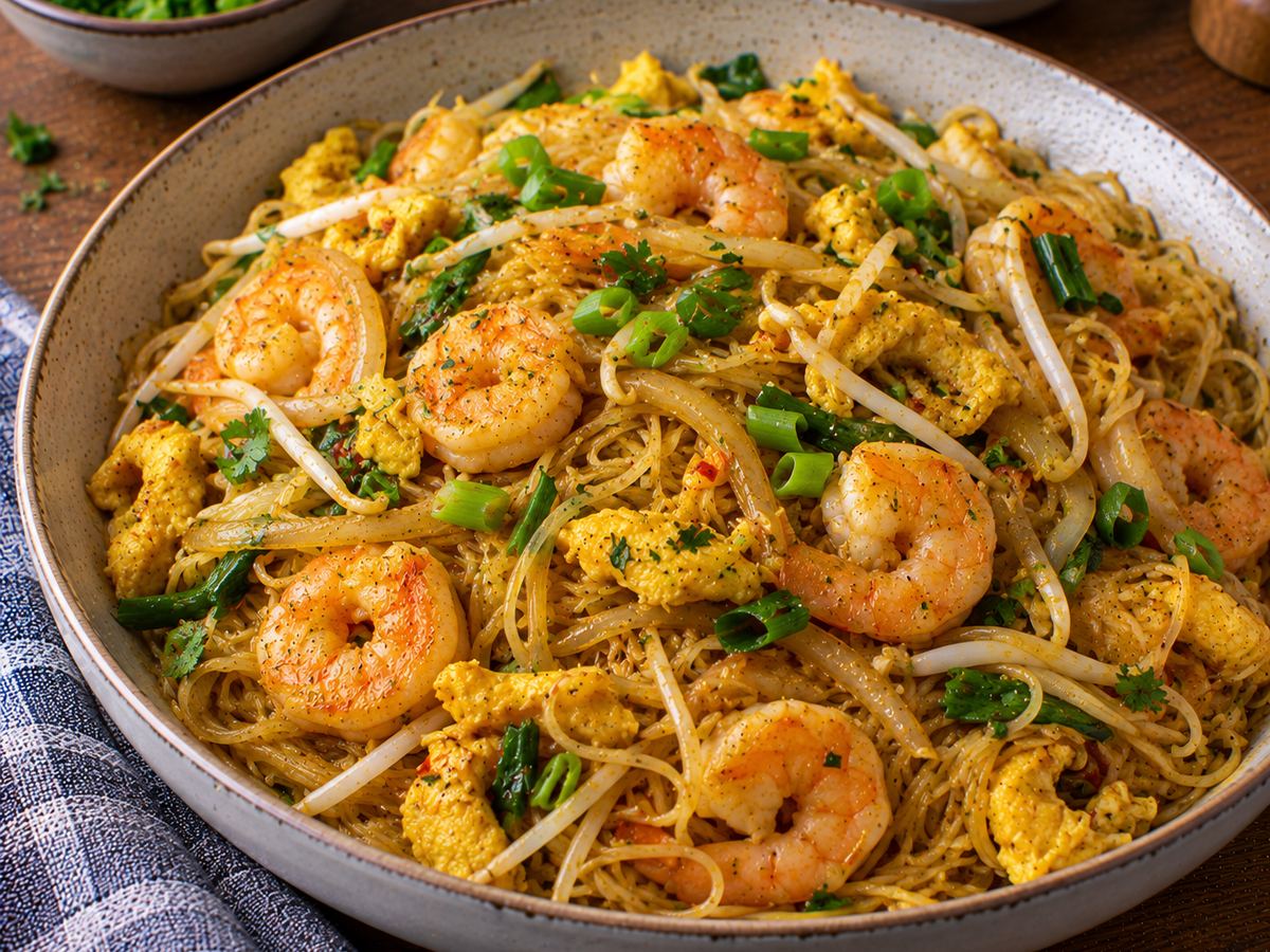 Singapore-style prawn noodles