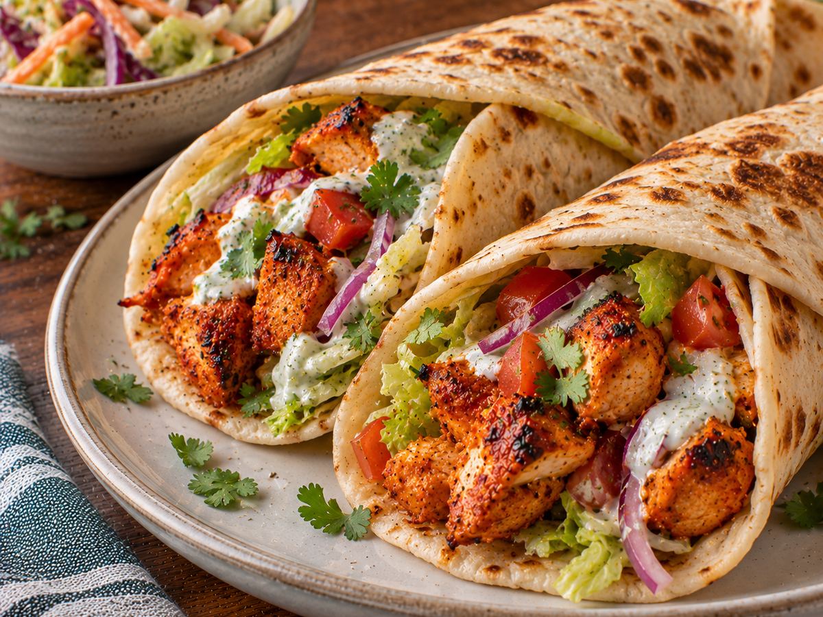 Chicken tikka rolls