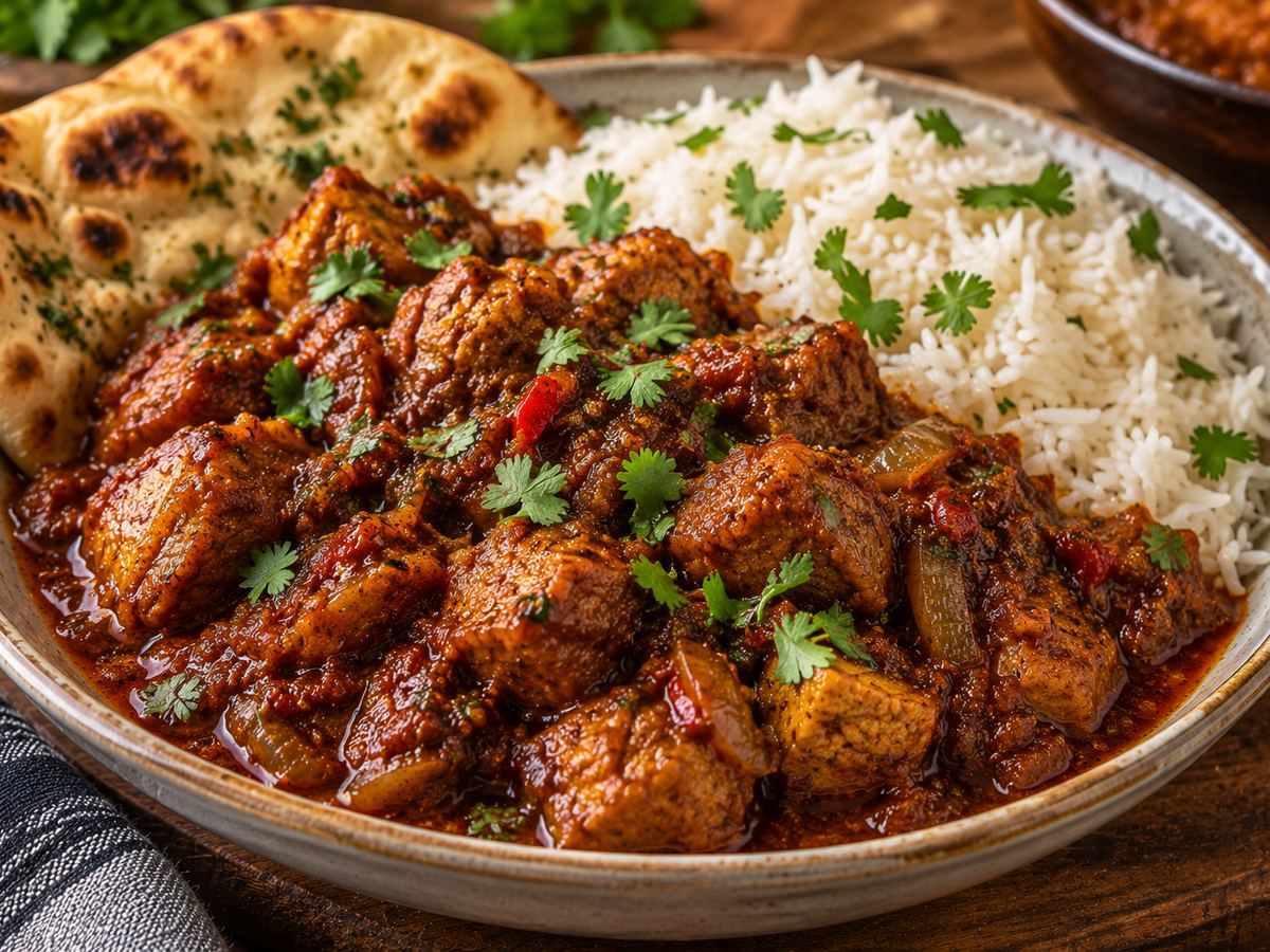 Pork vindaloo-style curry