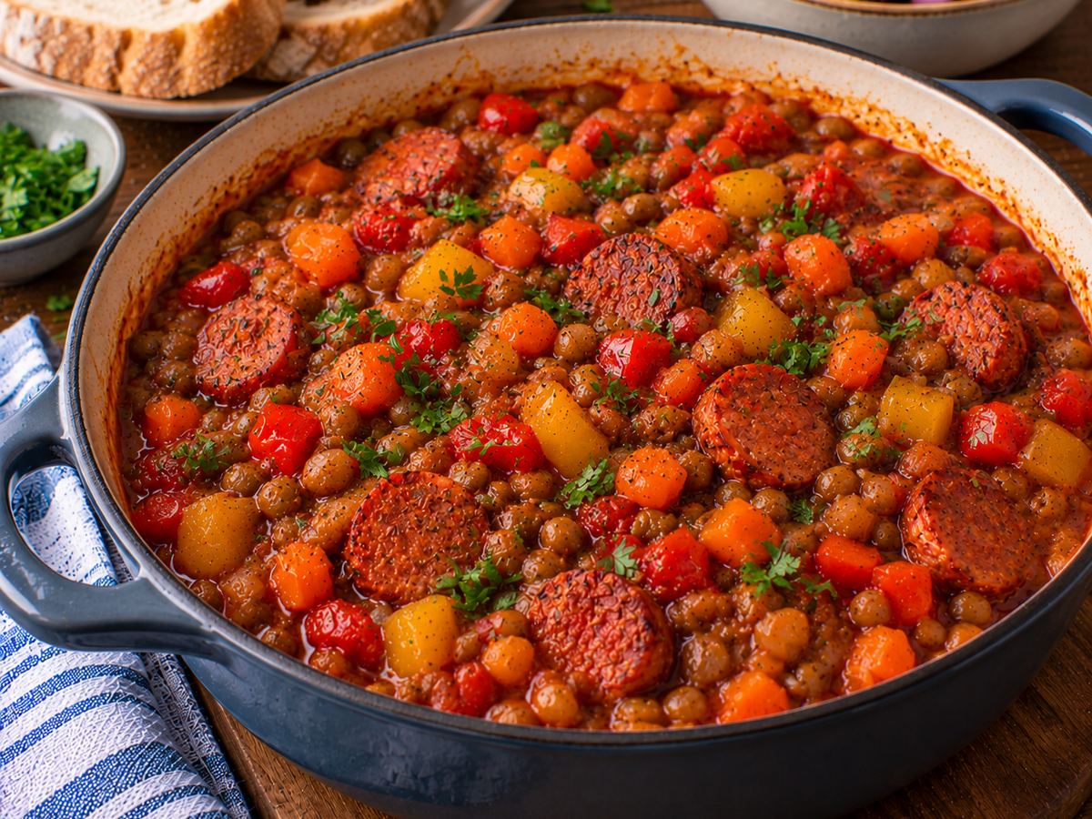 Spanish lentil & chorizo stew