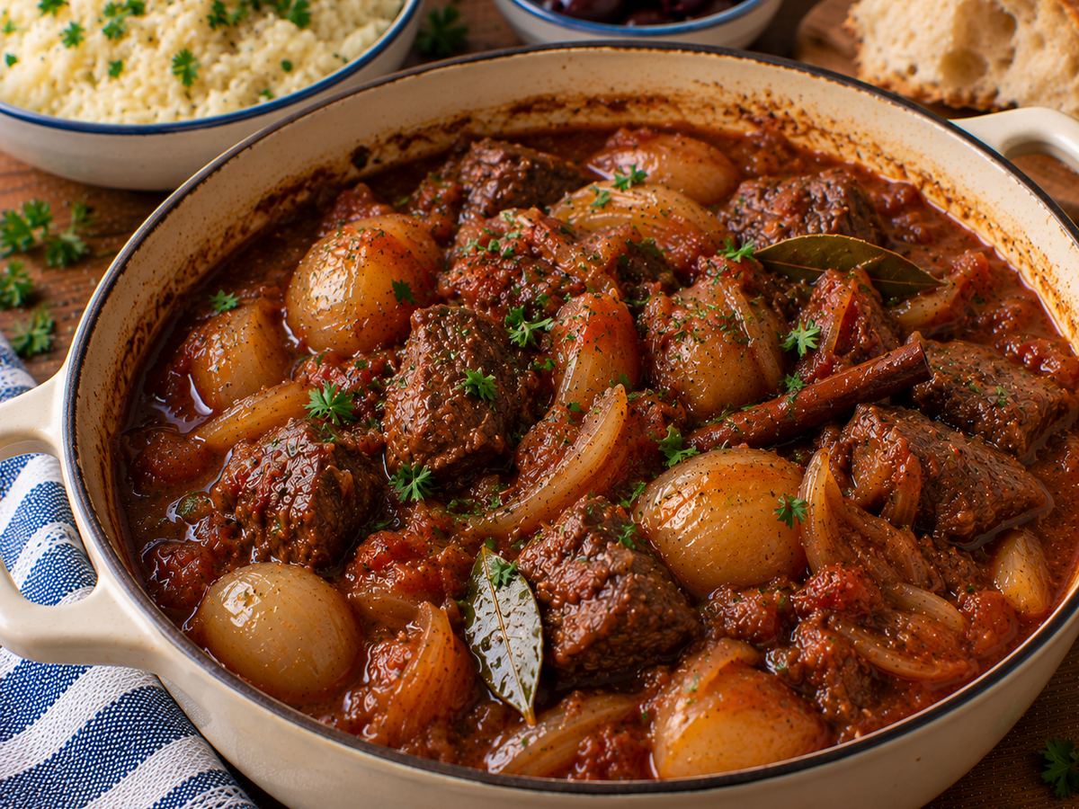 Greek-style beef stifado