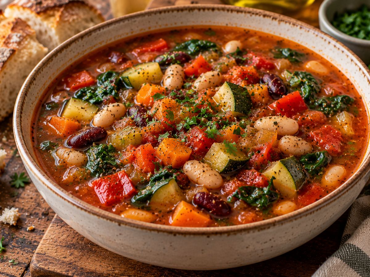 Mediterranean vegetable & bean soup