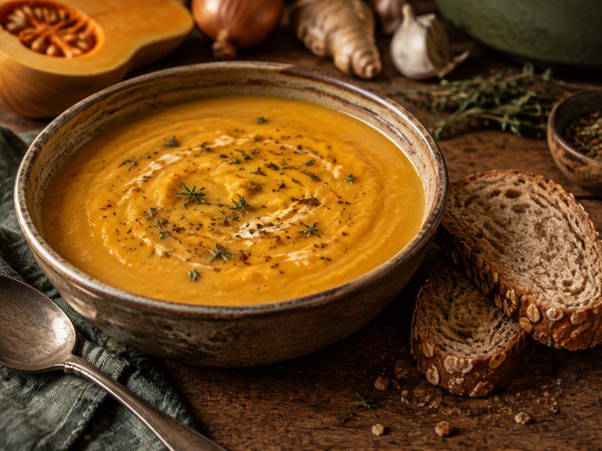 Caribbean squash & coconut soup