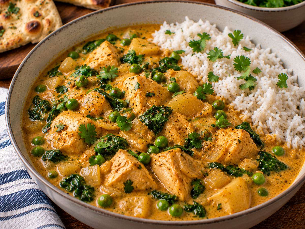 Mild coconut chicken curry