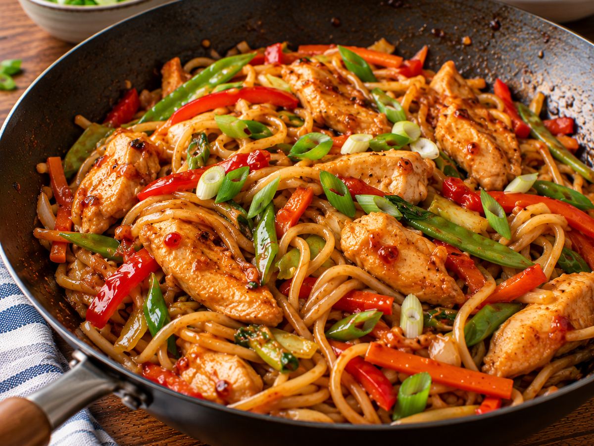 Sweet chilli chicken noodles