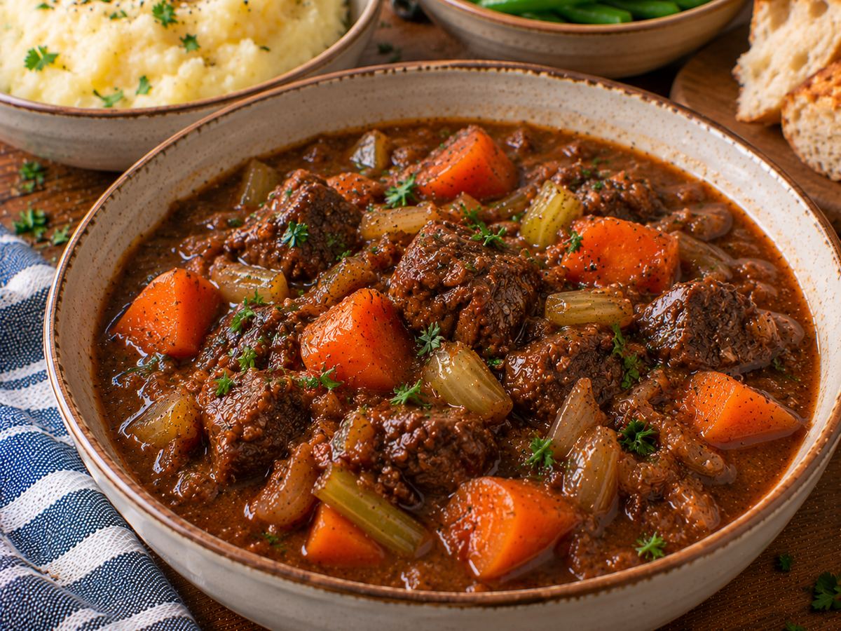 Slow-cooked beef stew