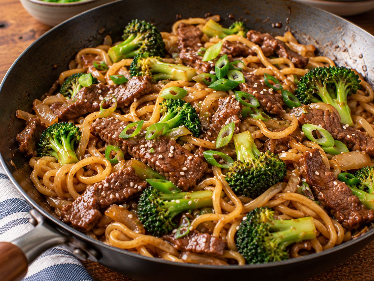Beef & broccoli noodle stir-fry