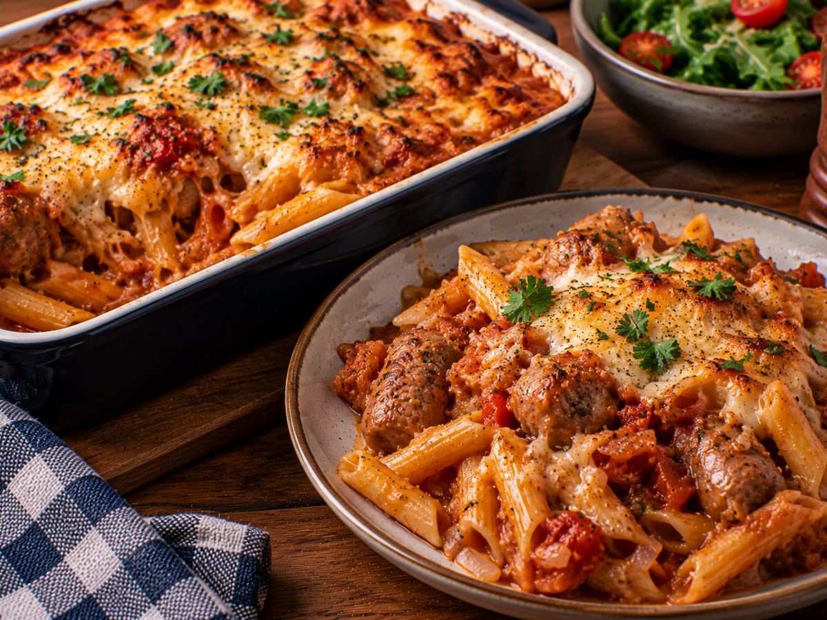 Sausage pasta bake